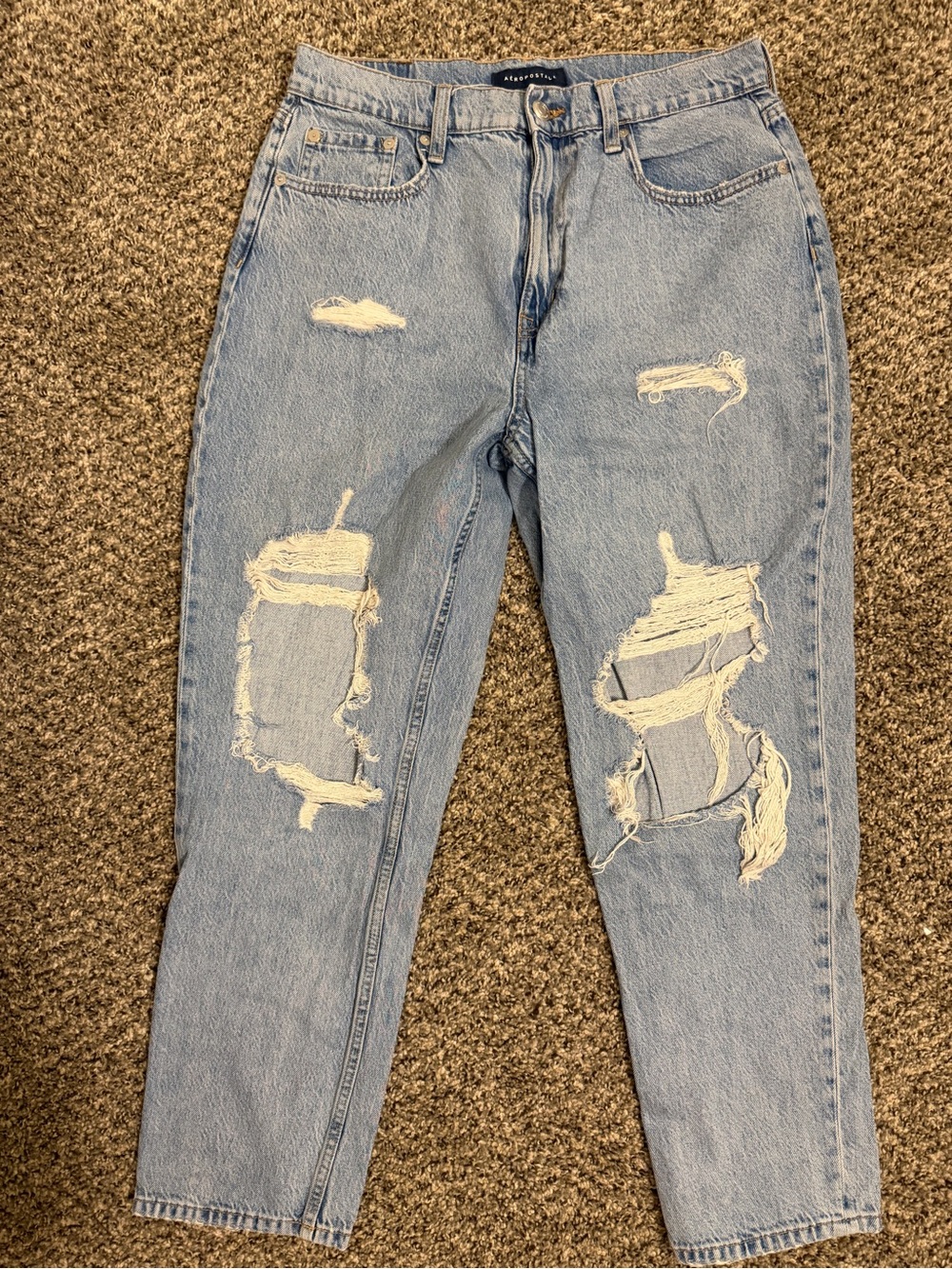 Aeropostale Light Blue Distressed Boyfriend Jeans